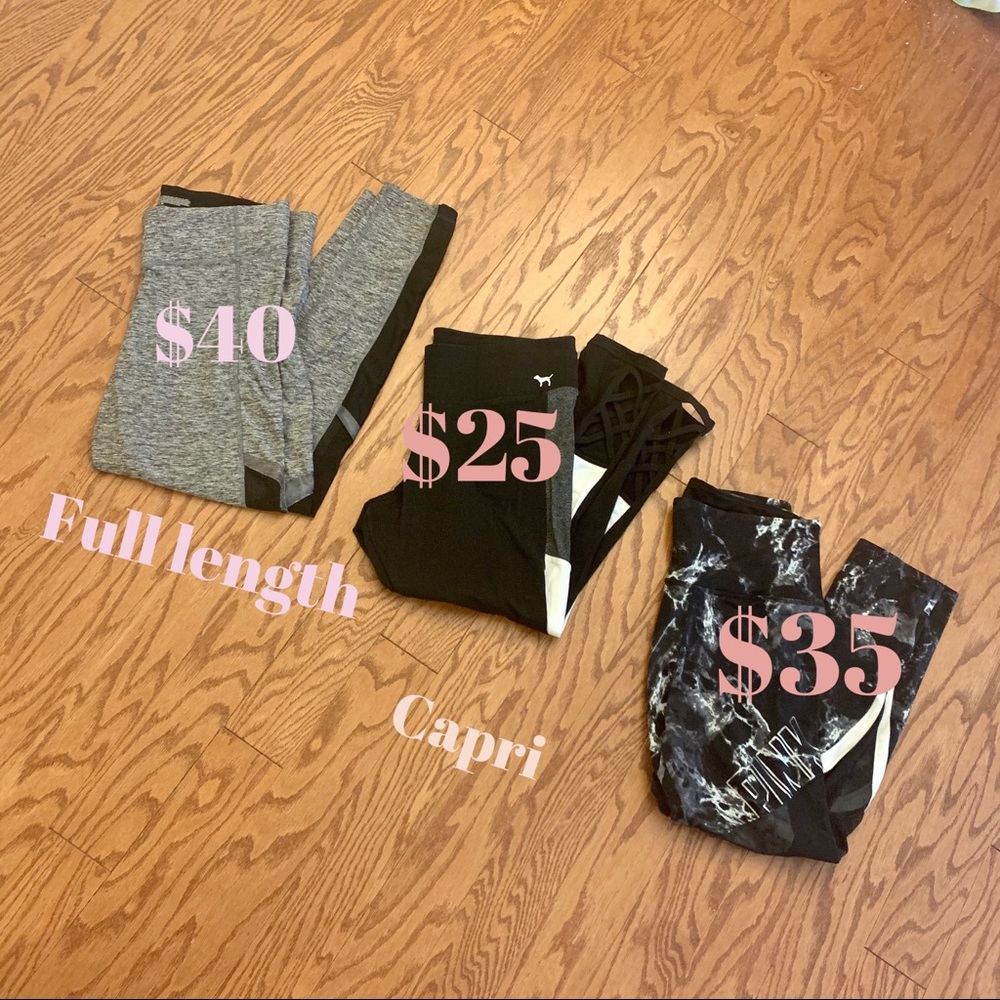 3 pairs of VS Pink Leggings